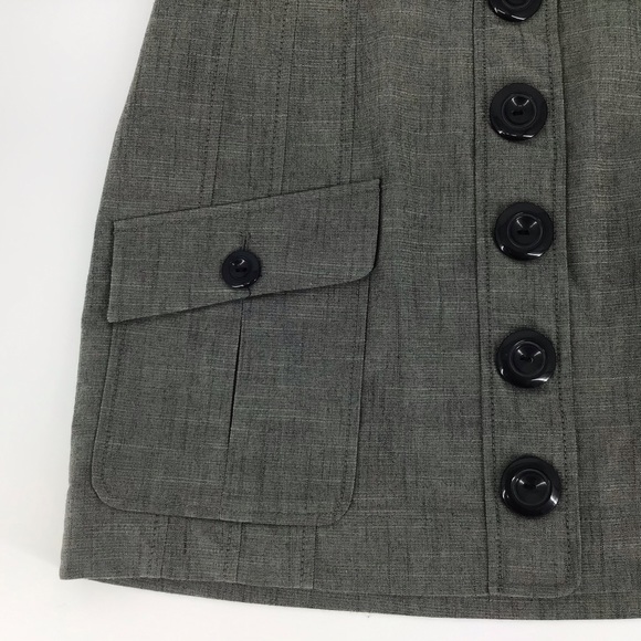 kensie Green Mini Skirt with Button Accents, 10 - Picture 3 of 12